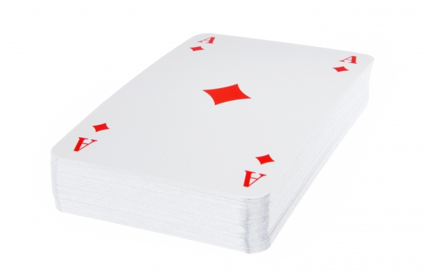 stack of cards with ace