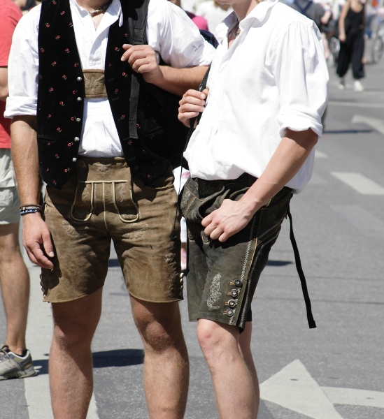 men with bavarian lederhosen