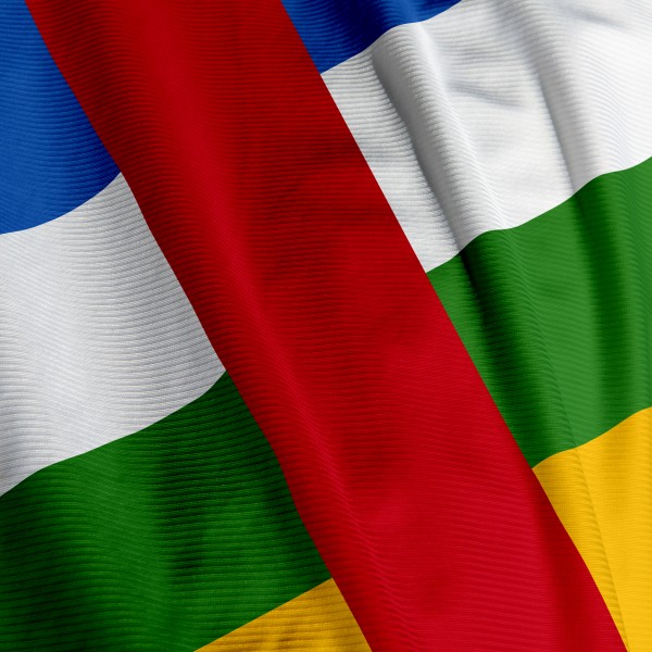 central african flag closeup