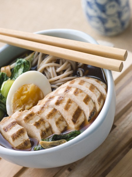 chargrilled chicken soba noodle and miso