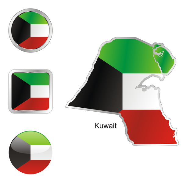 kuwait map and internet buttons