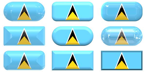 nine glass buttons of the flag