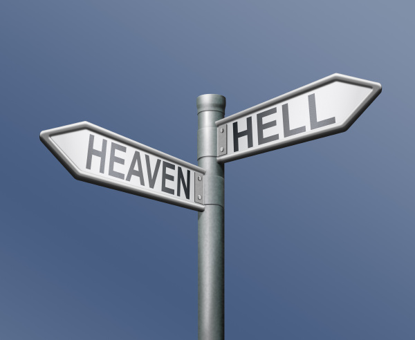 roadsign heaven hell