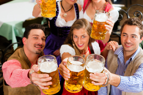 people drinking beer in bavaria