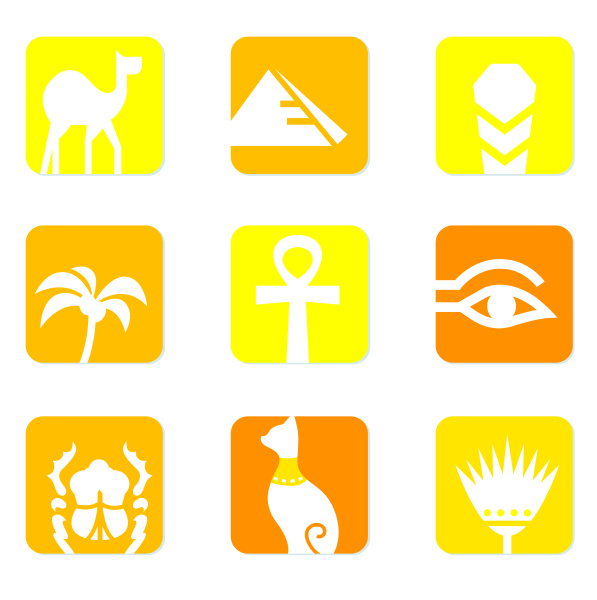 egypt icons and design elements block