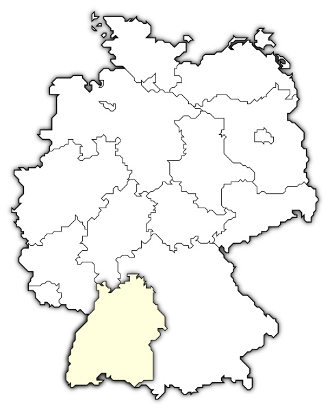 map of germany baden wuerttemberg highlighted