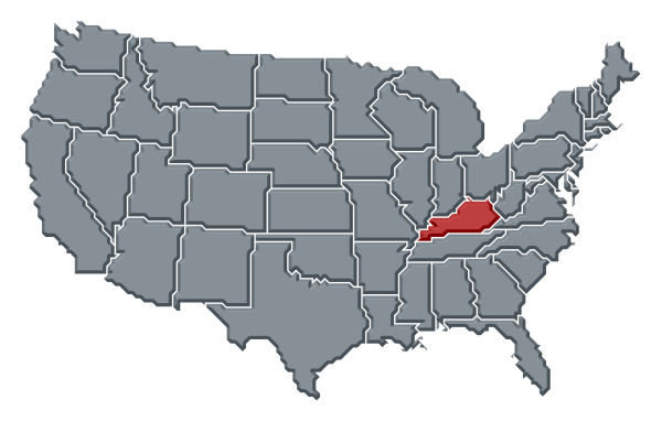 Map of the United States Kentucky highlighted - Royalty free image ...