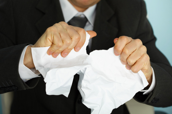 businessman violently tormented a paper