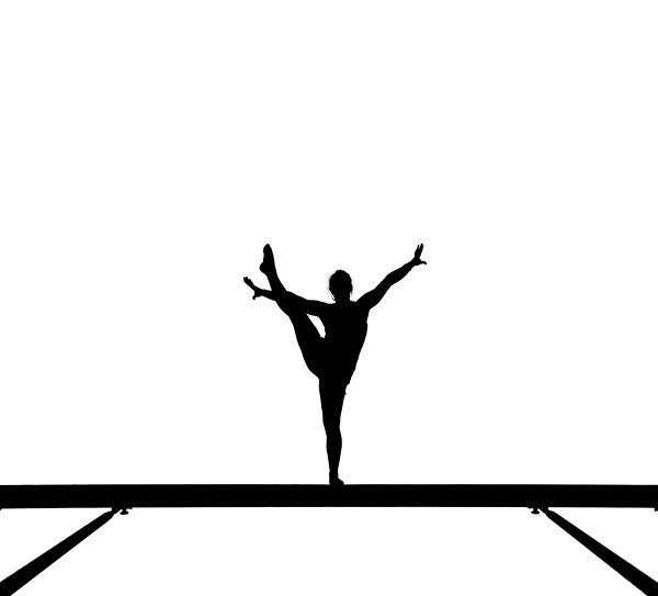 silhouette of a gymnast on the