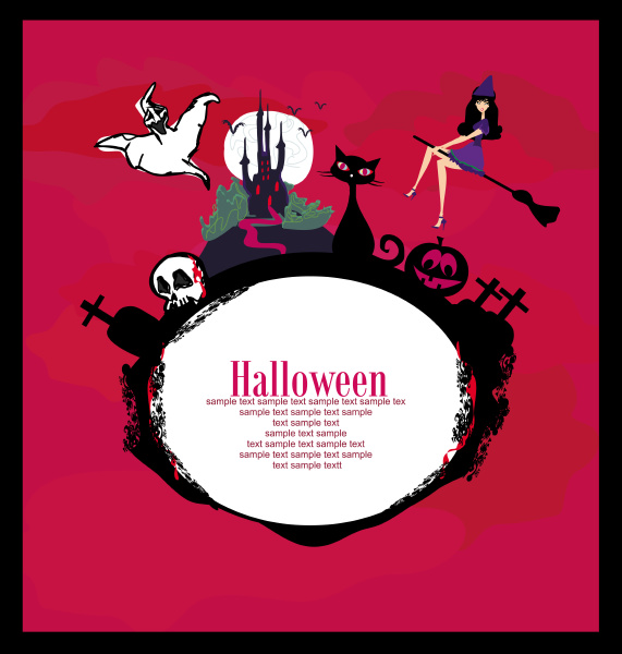 halloween invitation or background with spooky