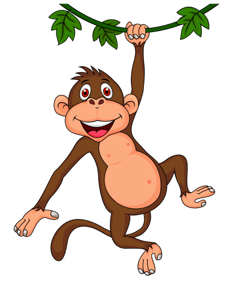 Cute monkey cartoon hanging - Royalty free photo #9067148 | PantherMedia  Stock Agency