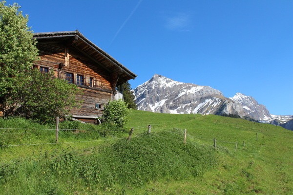 old house and mountain in the