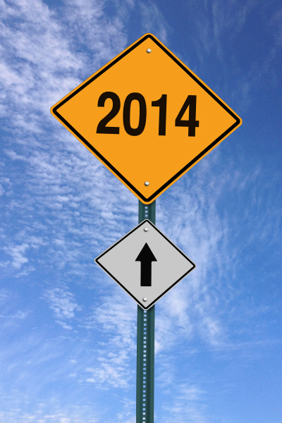 2014 ahead roadsign