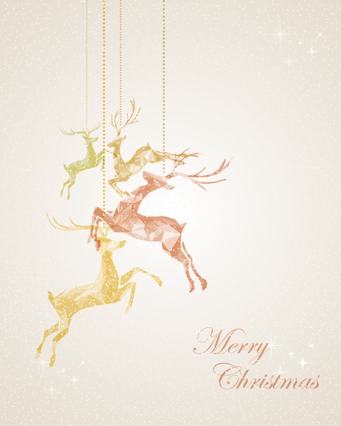 merry christmas abstract hanging reindeer greeting