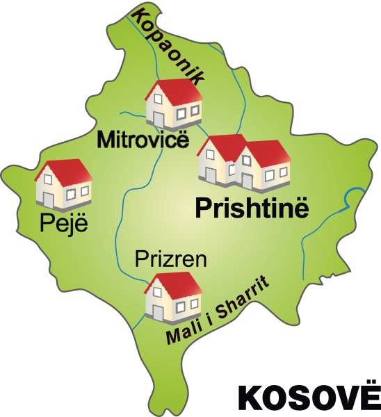 map of kosovo as infographic in