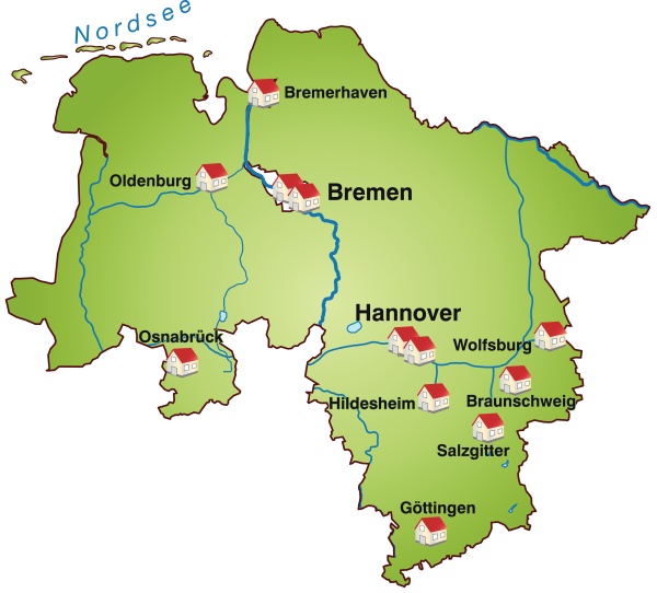 Map of Lower Saxony as infographic in green Stock Photo 10634147 PantherMedia Stock Agency