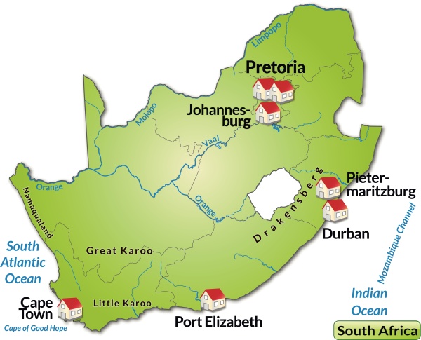 map of south africa as infographic in green - Stock Photo #10634129 ...