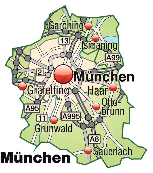 ~map Of Munich With Transport Network 10640277 Detail 