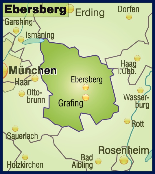 map of ebersberg as a map in green - Royalty free image #10655319