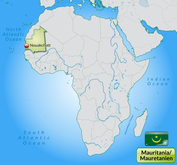 map of mauritania with capitals in