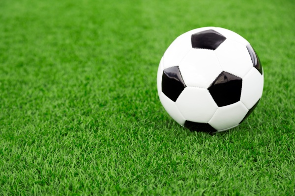 Traditional soccer ball on soccer field - Royalty free photo #11111240 ...