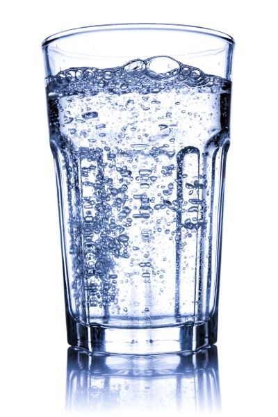 glass filled with sparkling water