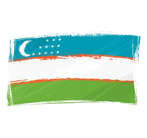 grunge uzbekistan flag