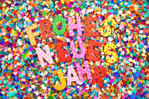 happy new year in colorful letters