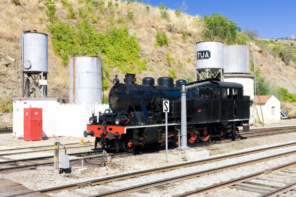 steam locomotive at railway station of
