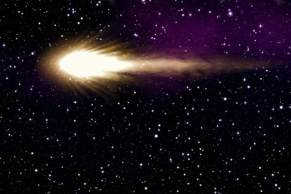 comet in the starry sky