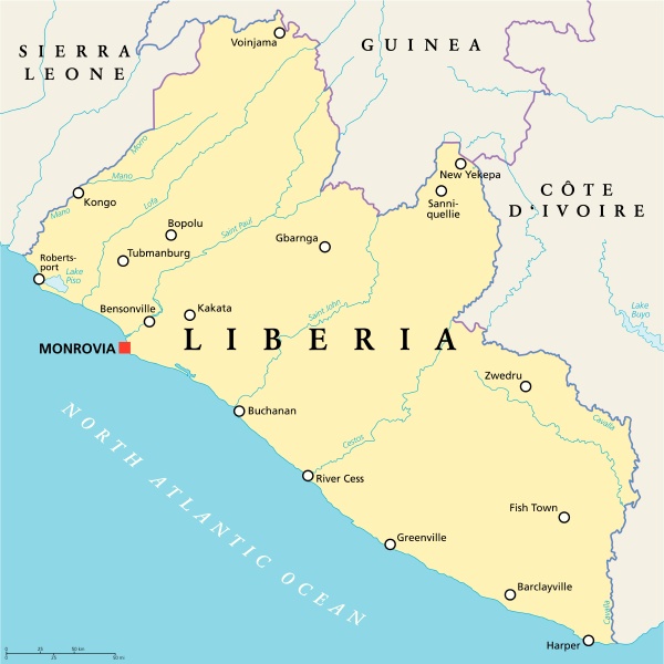 Liberia Political Map Royalty Free Photo 13186604 PantherMedia   ~liberia Political Map 13186604 Detail 