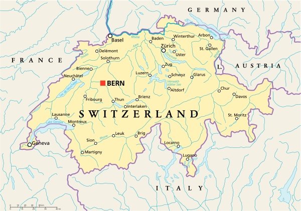 Switzerland Political Map - Royalty free image #13189710 | PantherMedia ...