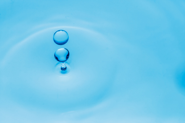 background of blue water drops