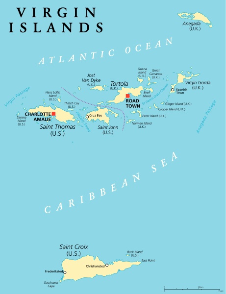 Virgin Islands Political Map - Stock Photo #13986707 | PantherMedia ...