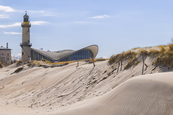 lighthouse warnemunde sand dune