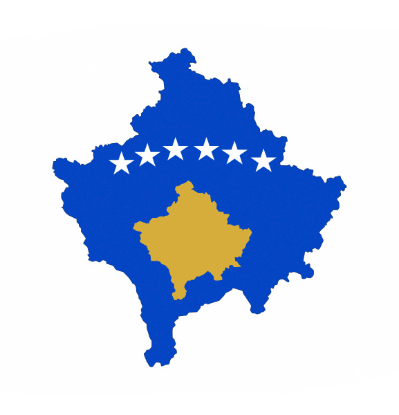 kosovo flag map