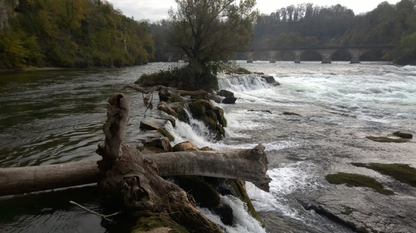 water at the rhine falls with