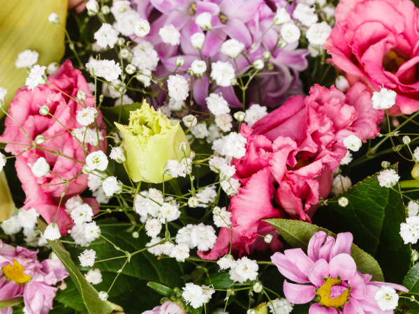 detail of bouquet with decorative flowers