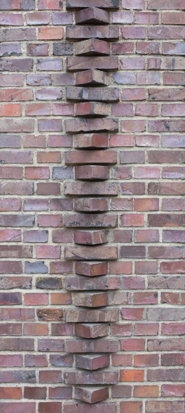 old historical clinker wall detailed view
