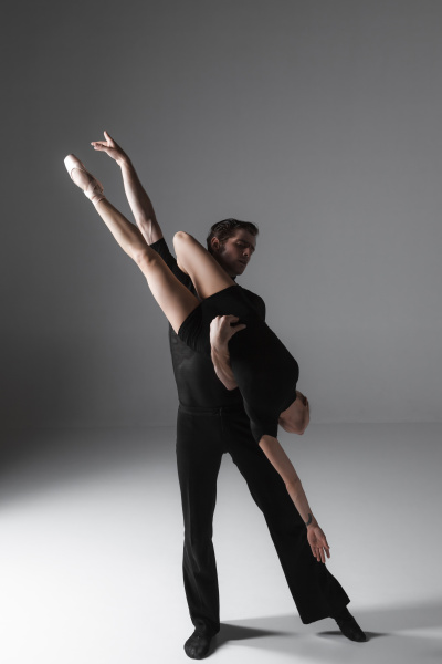 two young modern ballet dancers on