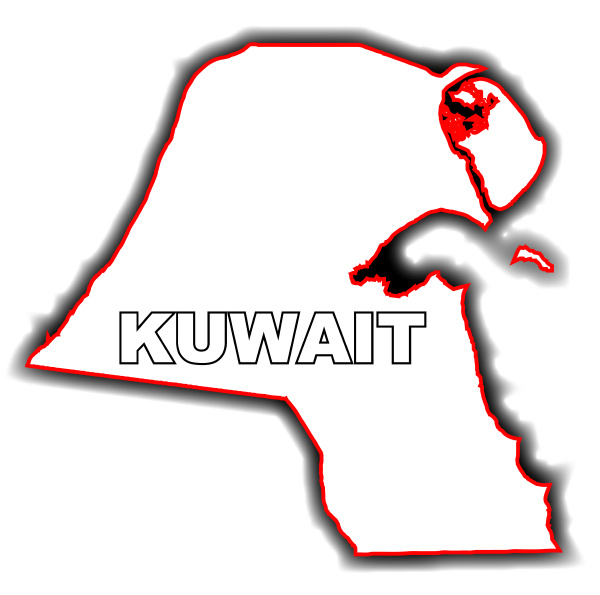 outline map of kuwait