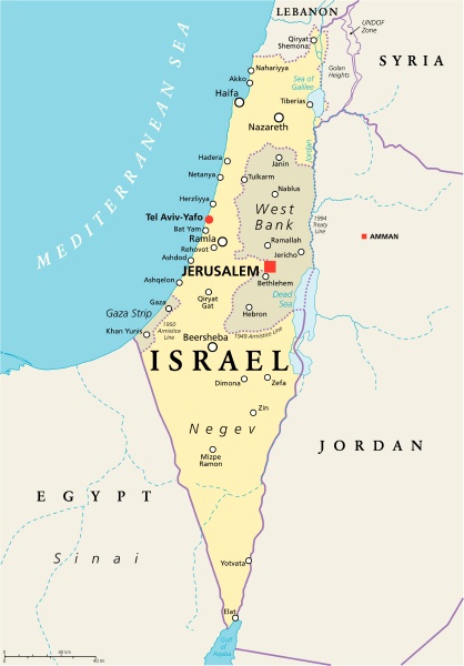 Israel Political Map - Stock Photo #14757289 | PantherMedia Stock Agency