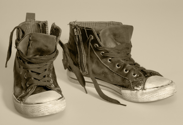 rundown sneakers