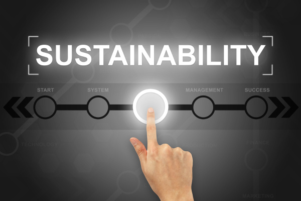 hand clicking sustainability button on a screen - Stock Photo #15360101 ...