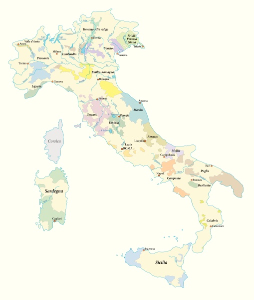 italy wine regions map - Stock Photo #16341673 | PantherMedia Stock Agency