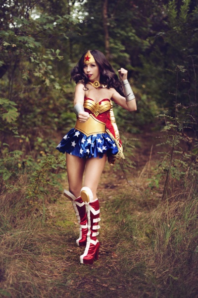 woman wearing super hero costume