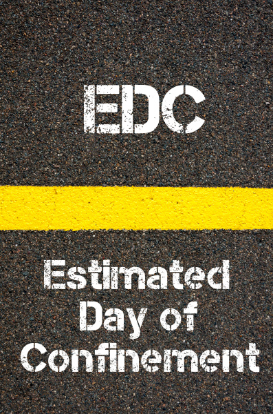 business-acronym-edc-estimated-day-of-confinement-stock-image