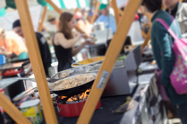 cheff cooking on outdoor street food