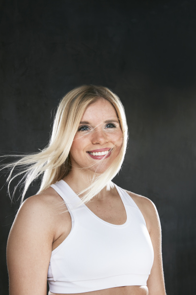 portrait of smiling blond woman in