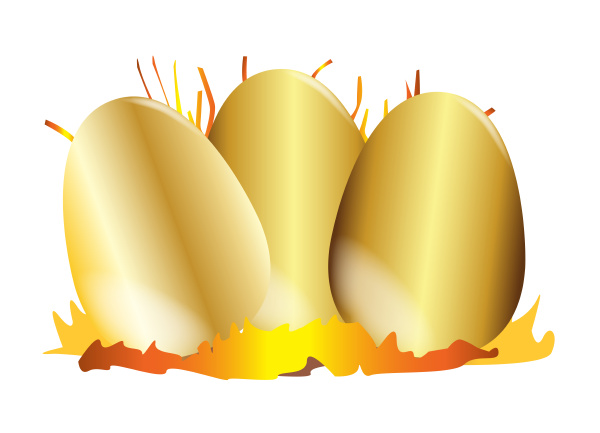 three gold eggs